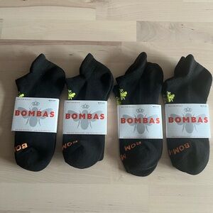 Bombas Black Athletic Socks 4 pairs - Medium